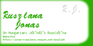 ruszlana jonas business card